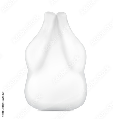 Realistic bag mockup with clip band for chicken, turkey. Vector illustration isolated on white background ready and simple to use for your design. EPS10.