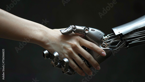 Touching Futures: Human and Robot Hands Reaching Out in Bond with Technology © Rukma