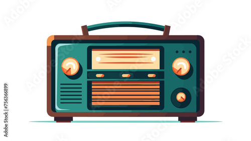 Vintage radio stereo icon vector illustration graphic