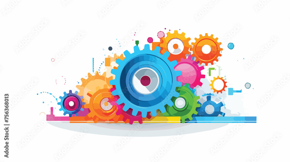 Web page showing a gear wheel concept of software