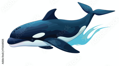 Whale Cute Vector Graphic Cartoon .. flat vector isolated