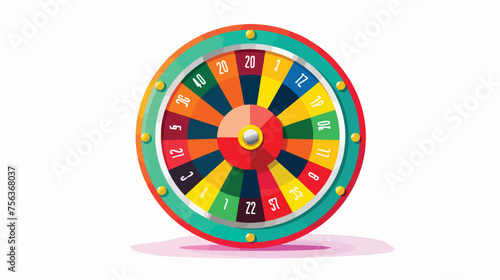 Wheel fortune. Roulette game wheel with sections flat