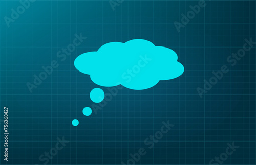 Chat bubble symbol. Vector illustration on a blue background. Eps 10 photo