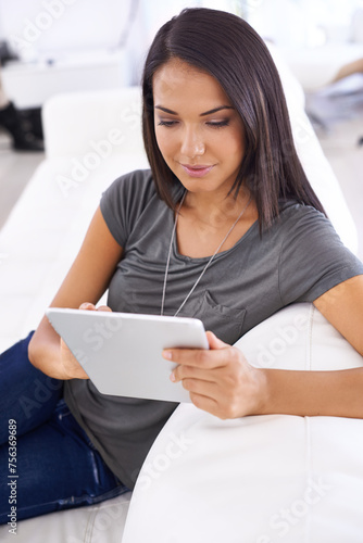 Woman, couch and tablet for browse on internet in home, comfortable and website for entertainment. Female person, smile and app for blog and subscription, living room and relax on sofa for series Free Download Woman, couch and tablet for browse on internet in home, comfortable and website for entertainment. Female person, smile and app for blog and subscription, living room and relax on sofa for series - GFXLoad