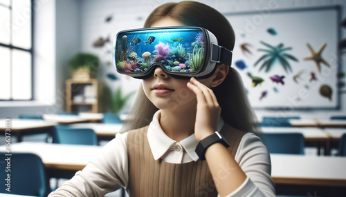 Student's Voyage into Virtual Aquatic Wonder through VR