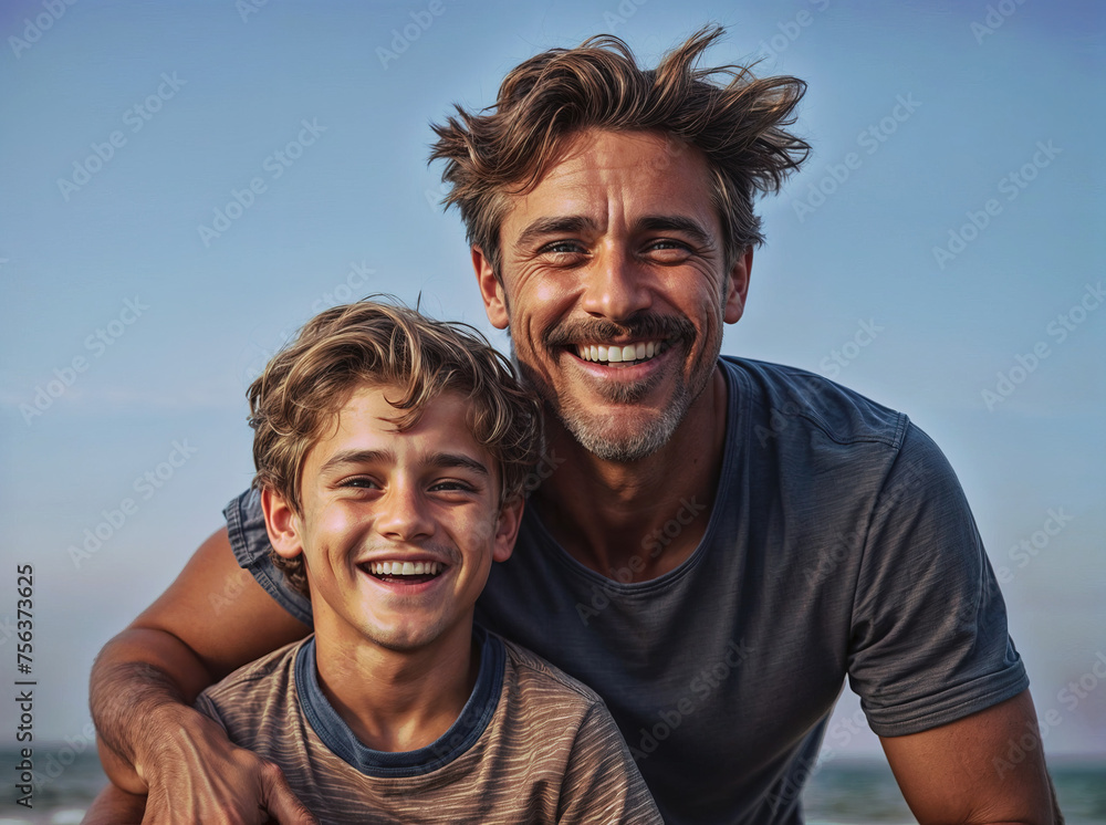 Happiness father and son