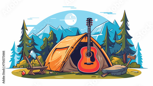 Super cool camping tent Scroll cartoon performance 