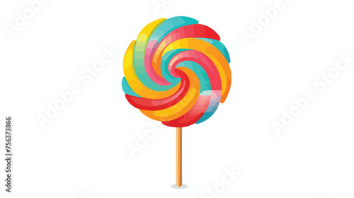 sweet lollypop candy icon flat vector isolated on white