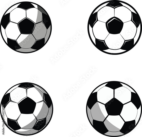 set of soccer balls vector illustration  football vector illustration  Vector Soccer Ball Icon 