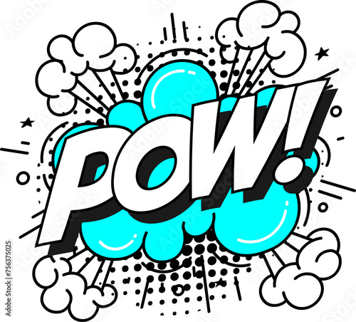 Pow Comic Text pop art style photo