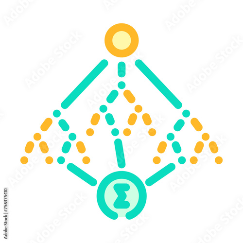 random forest algorithm color icon vector. random forest algorithm sign. isolated symbol illustration