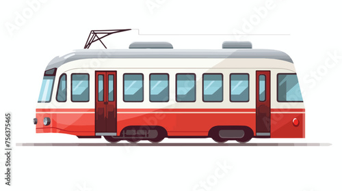 tram transport isolated icon flat vector isolated o