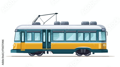 tram transport isolated icon flat vector isolated o