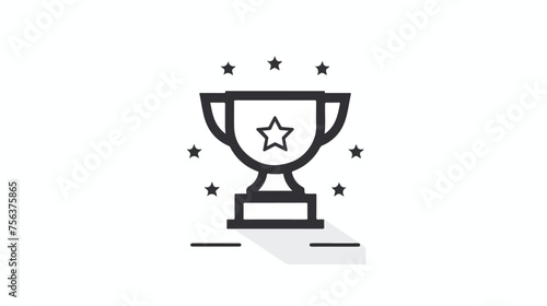 trophy icon in filled line style. vector illustration