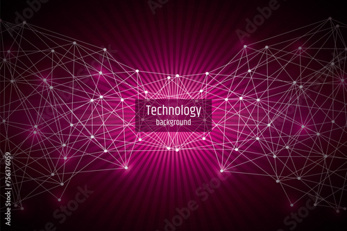 abstract digital technology background with network connection lines