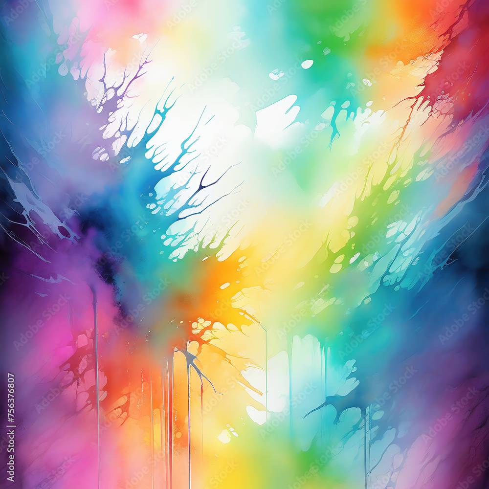 Washed-out watercolors as a background. Bright colors that run. Colorful splashes