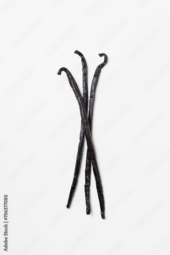 Vanilla beans on white background Vanilla beans on white background