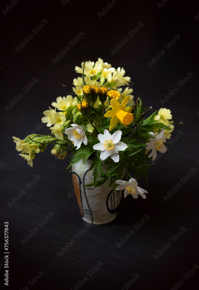Vibrant Spring Flowers Blooming in a vase Vibrant Spring Flowers Blooming in a vase