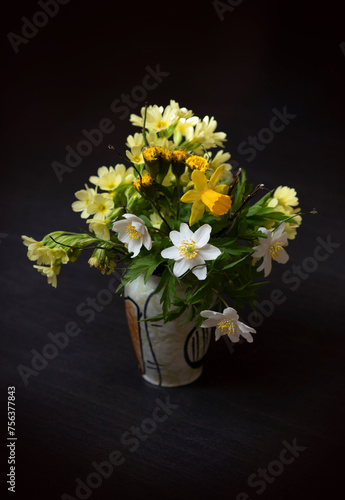 Vibrant Spring Flowers Blooming in a vase