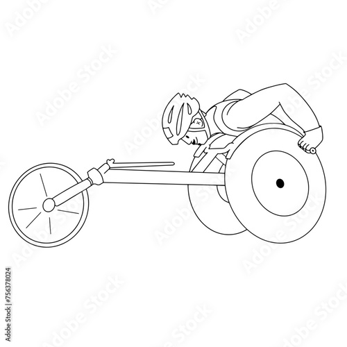 Athlète de para cyclisme en ligne noire