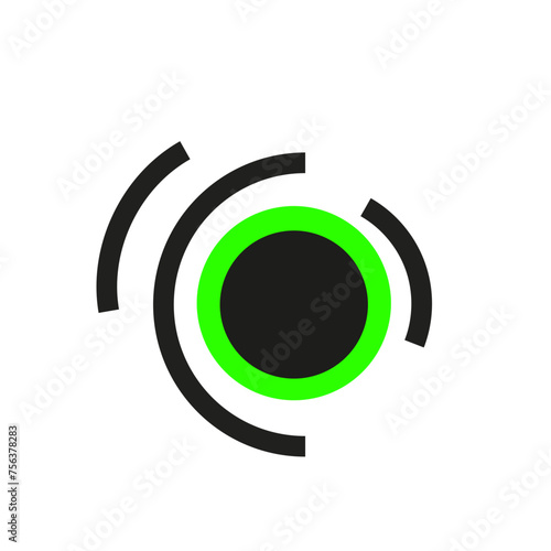 forme ronde noir et vert style memphis