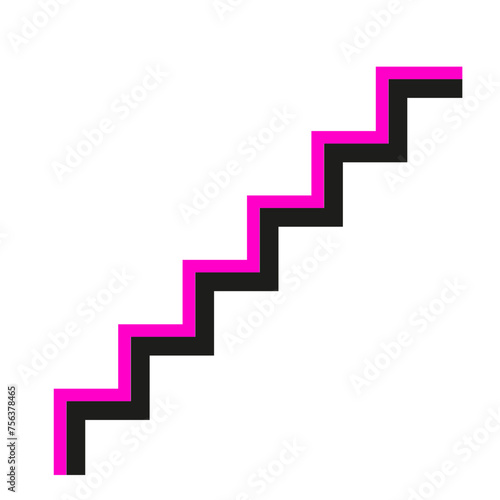 escalier noir et rose style memphis