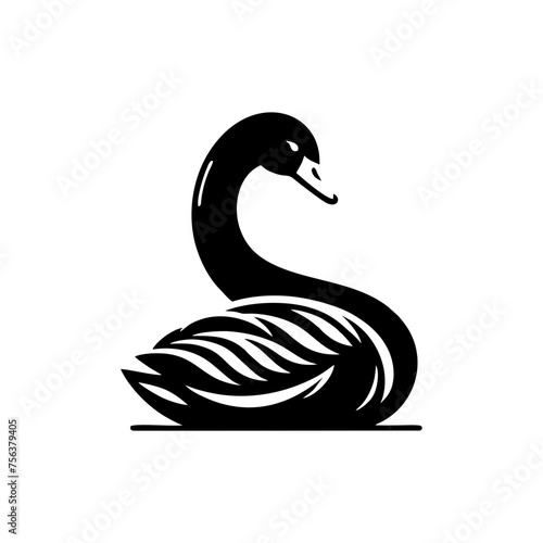 Swan Bird Simple and Clean Logo Icon
