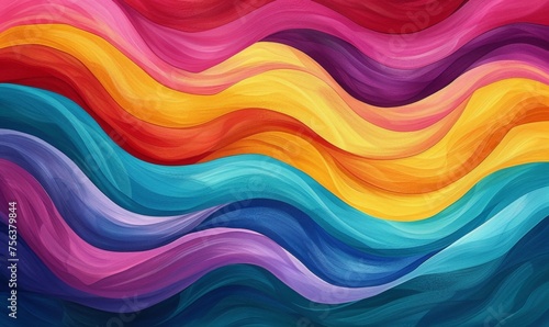 Vibrant abstract background with colorful wavy lines in shades of red  blue  yellow  and orange