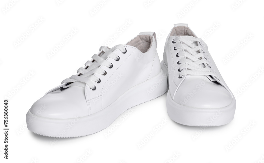 Pair of stylish sneakers isolated on white Pair of stylish sneakers isolated on white