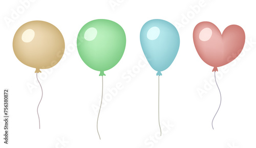 Balloons set. Cartoon balloons isolated on white background.