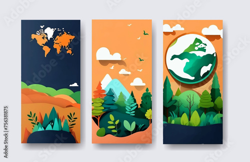 Happy Earth Day! Vector eco illustration for social poster, banner or card on the theme of saving the planet. Make everyday earth day