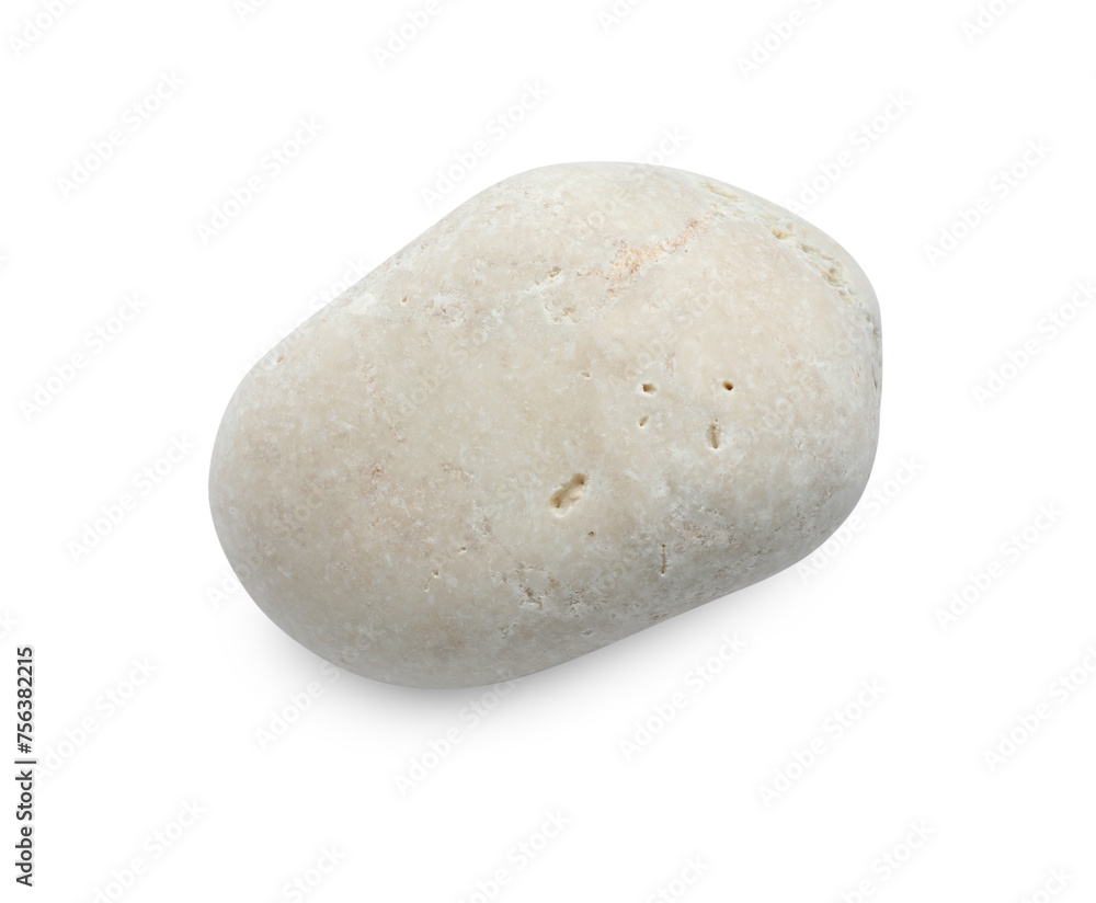 One light stone isolated on white, top view One light stone isolated on white, top view