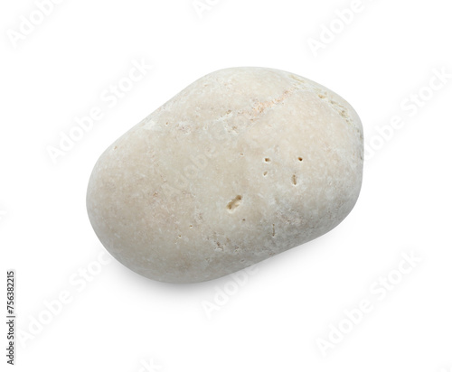 One light stone isolated on white, top view © New Africa