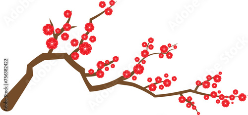 Chinese-style blossom tree illustration