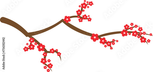 Chinese-style blossom tree illustration