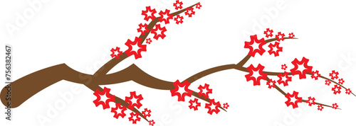 Chinese-style blossom tree illustration