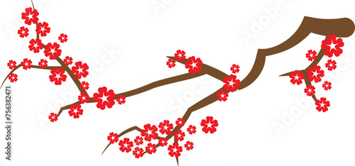 Chinese-style blossom tree illustration