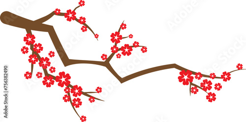Chinese-style blossom tree illustration