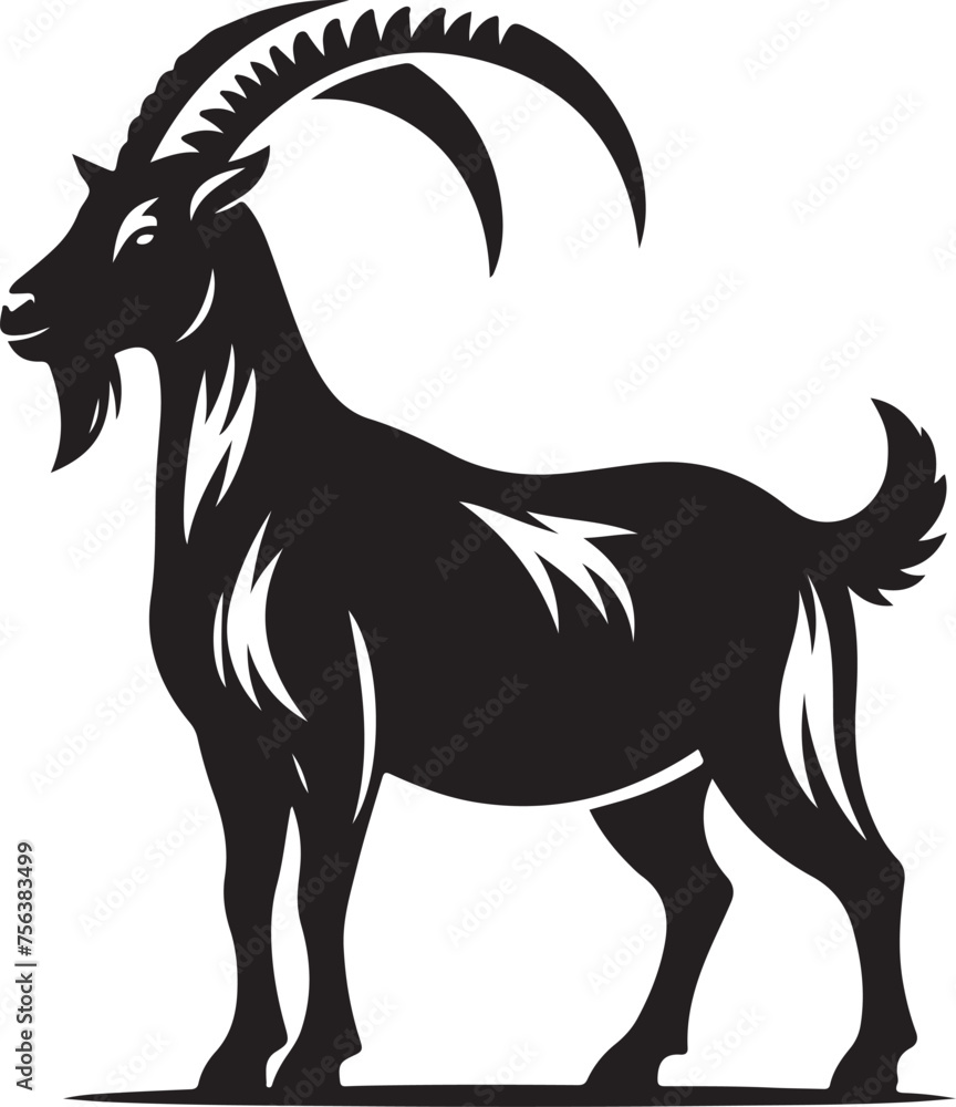 Goat silhouette icon symbol logo black design vector illustration Goat silhouette icon symbol logo black design vector illustration