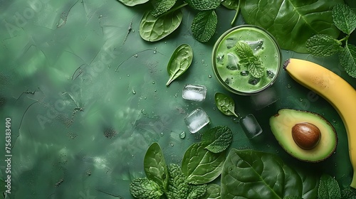 Fresh Fusion: Nutrient-Packed Detox Beverage with Top View