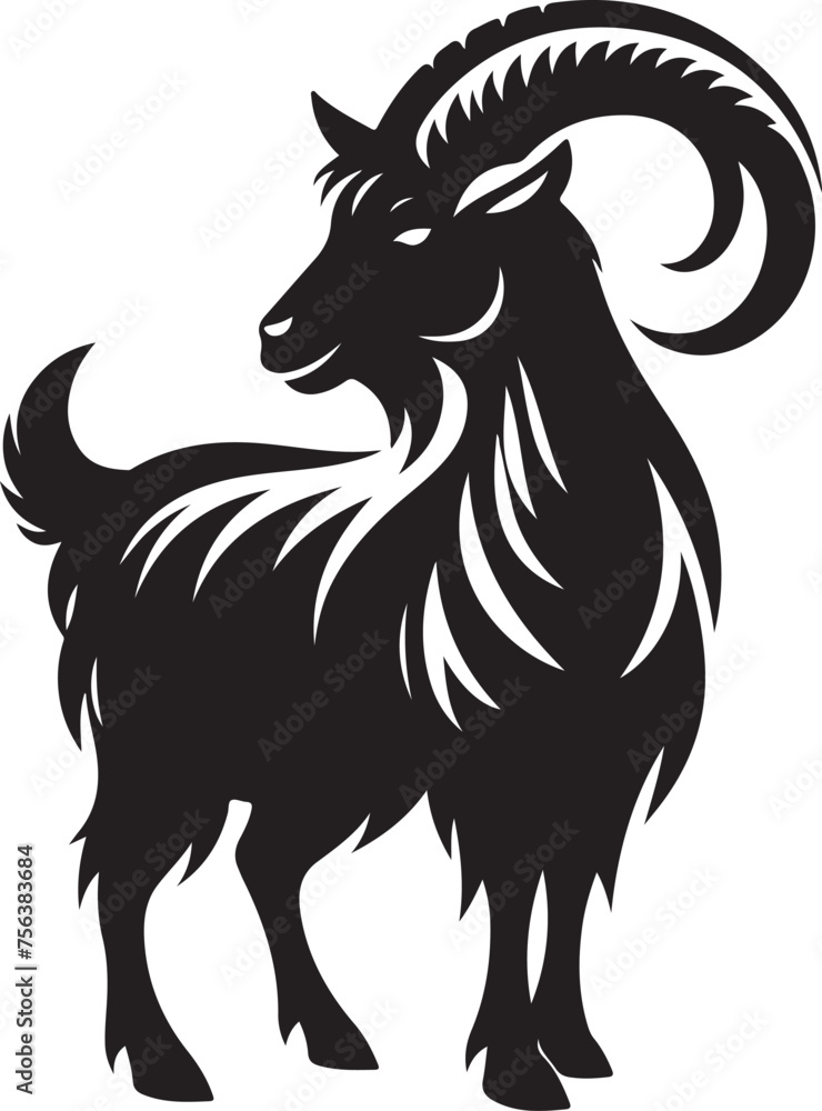 Goat silhouette icon symbol logo black design vector illustration Goat silhouette icon symbol logo black design vector illustration