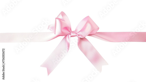 Single Pink Ribbon Bow Design Transparent Background
