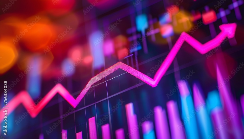 Dynamic financial progress arrows backdrop with ample space provided for strategic text placement Dynamic financial progress arrows backdrop with ample space provided for strategic text placement