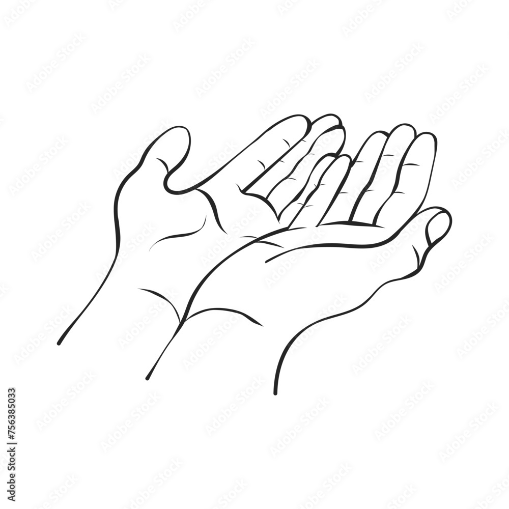 Obraz premium hand in black and white