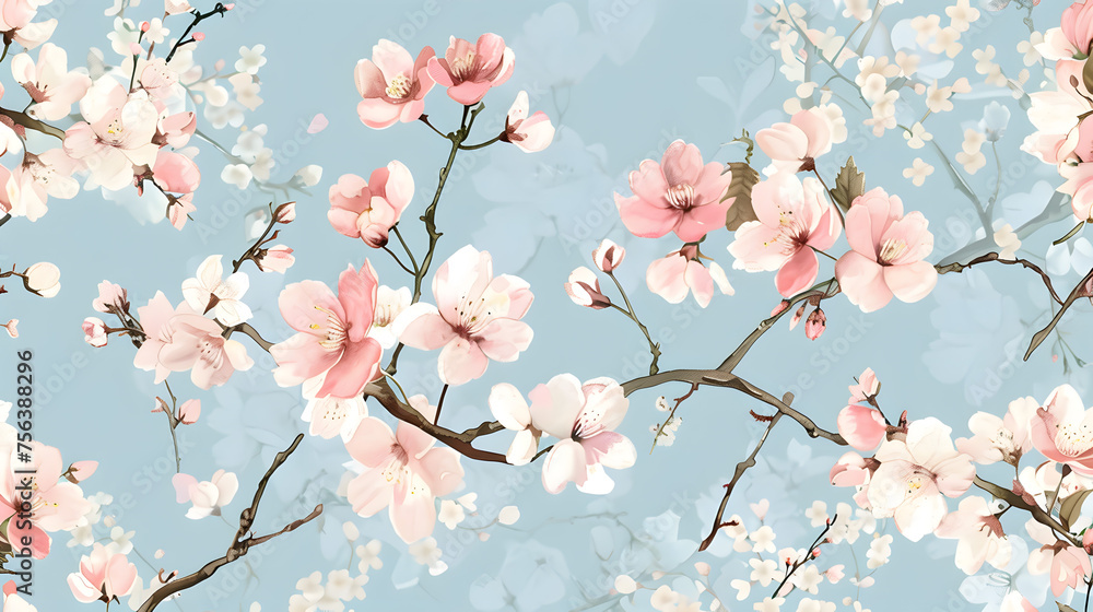 淡いトーンの桜のイラスト