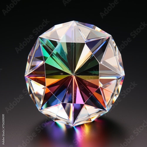 Crystal ball diamond rainbow light refraction
