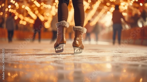 ice skating at christmas market