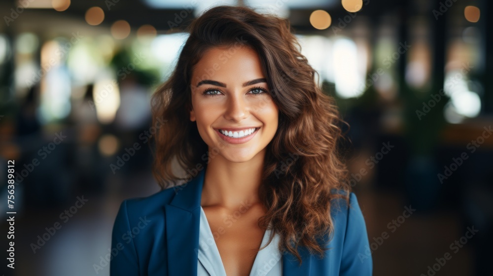 Portrait of a young businesswoman smiling in a restaurant Portrait of a young businesswoman smiling in a restaurant