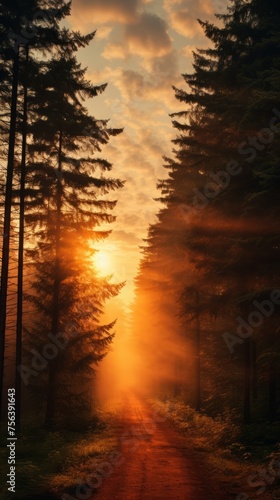 The sun shines through the forest © Adobe Contributor