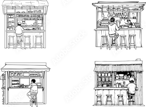 Artisan Coffee Shop Sketches Inspiring Cozy and Creative Vibes